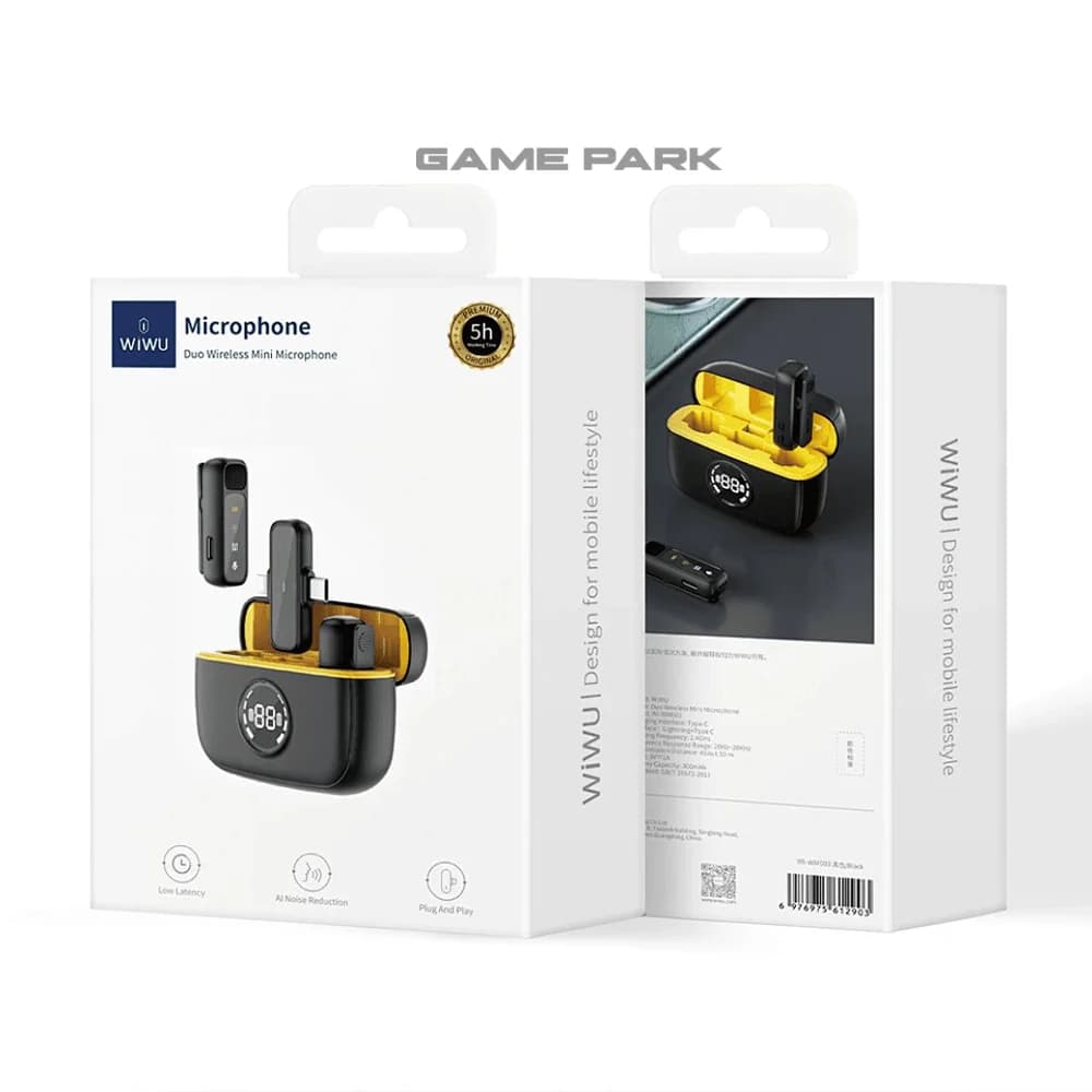 WiWU Duo Wireless Mini Microphone Black